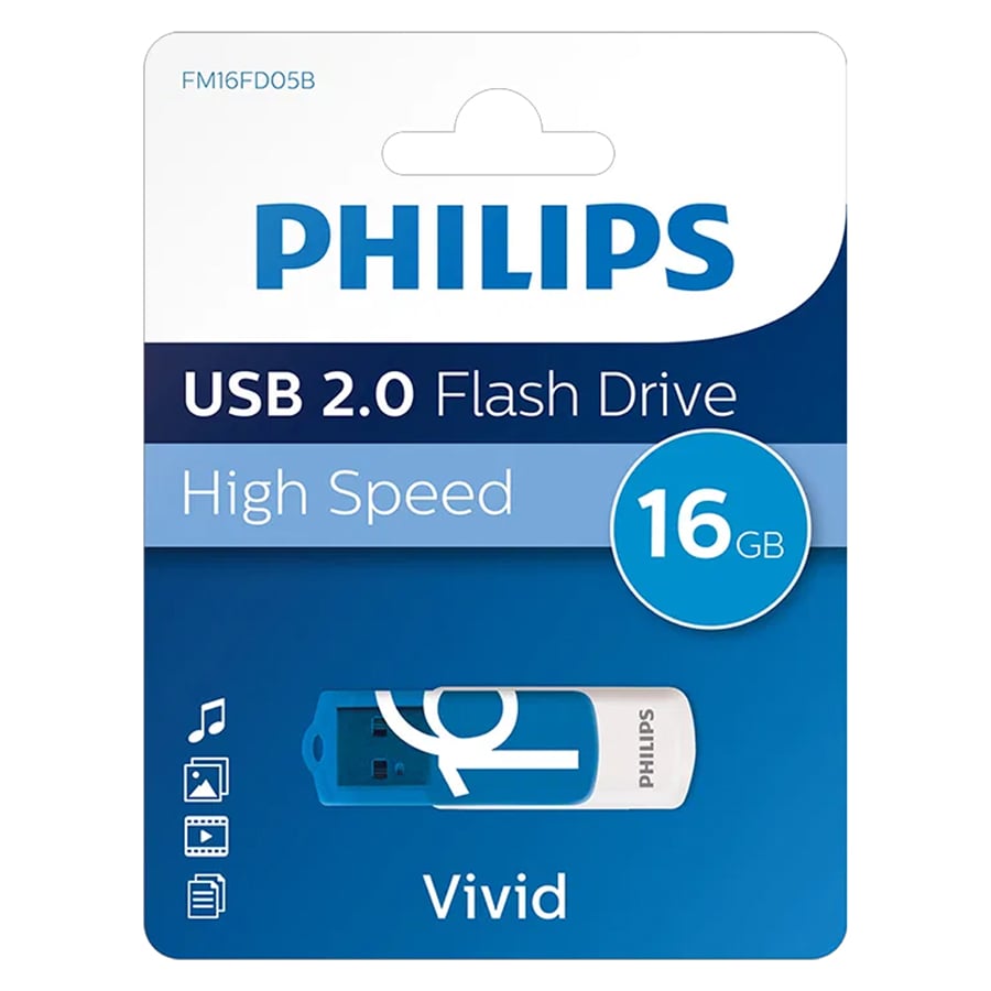 M2399-PHİLİPS VİVİD FM16FD05B/00 16GB USB 2.0 OKYANUS MAVİSİ FLASH BELLEK
